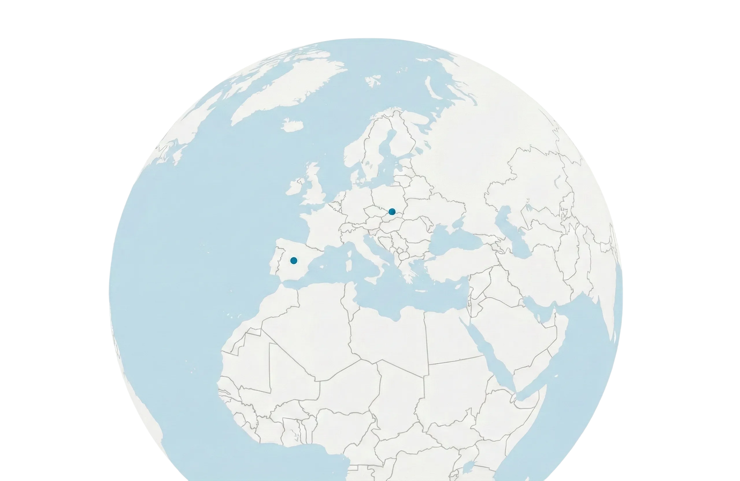 Mapa Europy z zaznaczonymi lokalizacjami laboratoriów Best Pick Lab